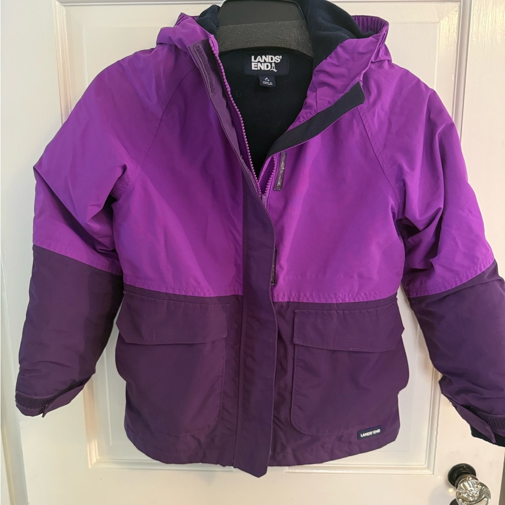 Lands' End Kids Two-Tone Purple Winter Jacket
